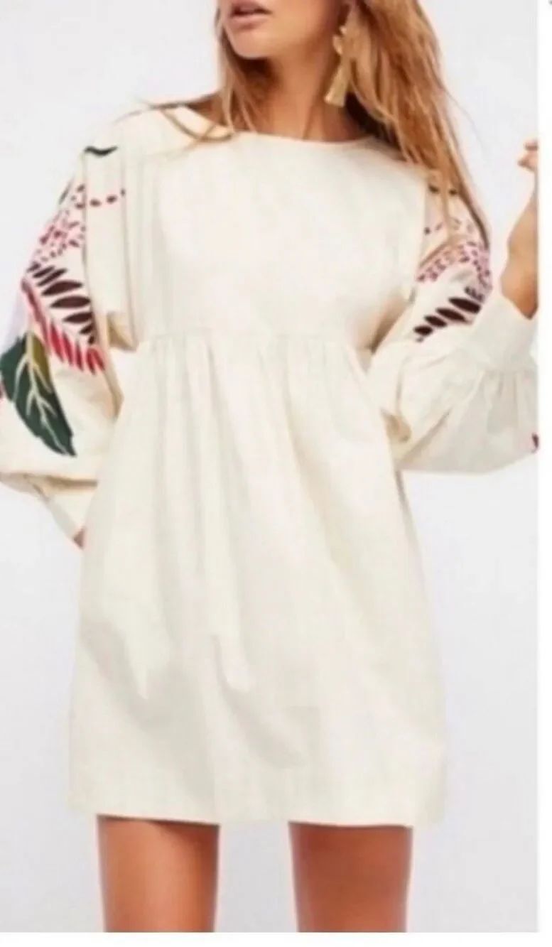 Free People Mini Obsessions Embroidered Dress | Cream in Medium